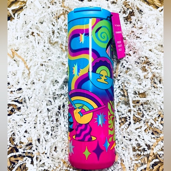 Starbucks Tim Singleton Pride Iridescent Rainbow Tumbler Hot Cold Cup 3pc Set - Picture 6 of 16